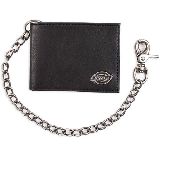 Men's Slim Everyday Leather Bifold Chain Wallet - Picture 1 of 8